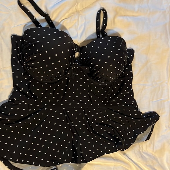 Unique Vintage Other - 3x swim tankini from Unique Vintage  black with white dots , peplum , wire bra